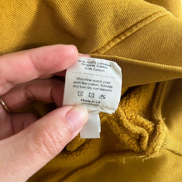 MATE the Label Organic Fleece Raw-neck Sweatshirt (Turmeric) - Picture 4 of 4